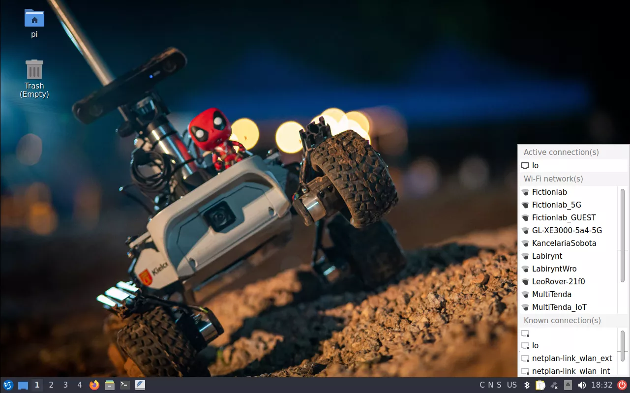 Shown Network Manager applet