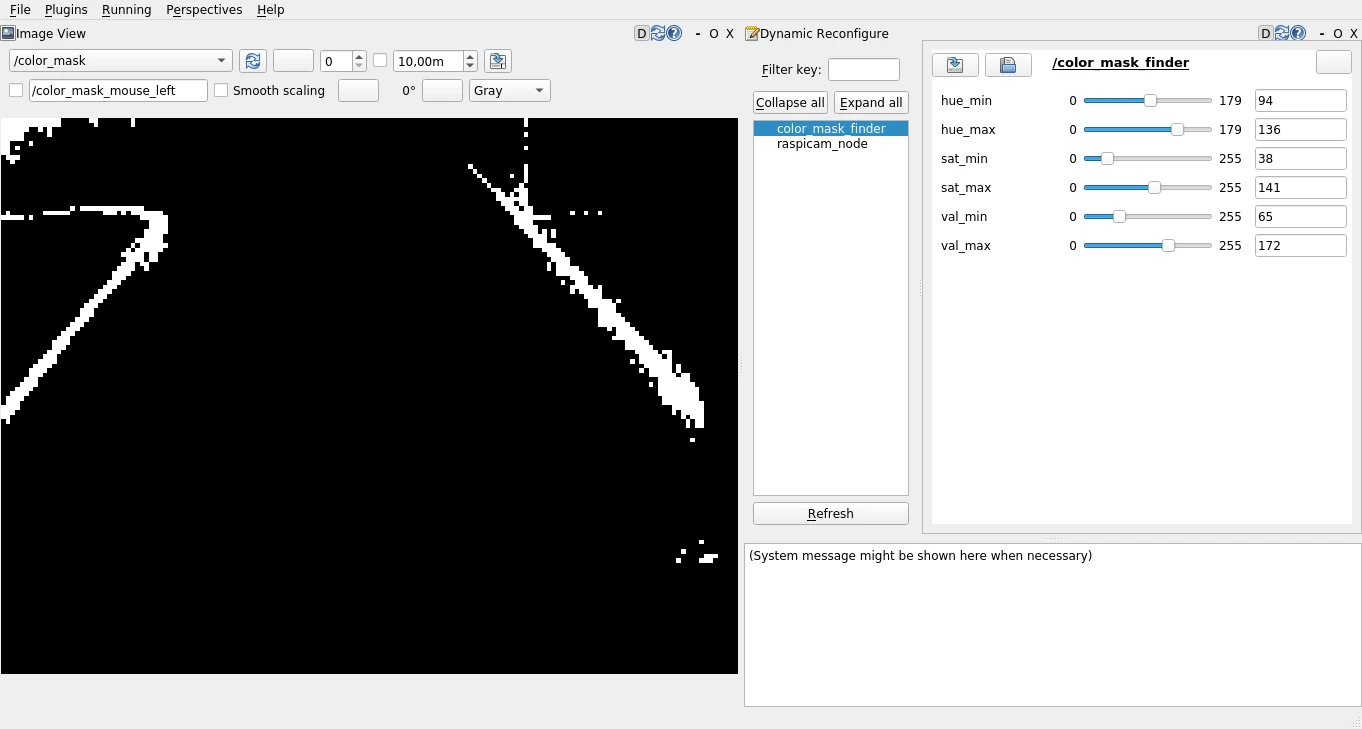 rqt setup for choosing color mask
